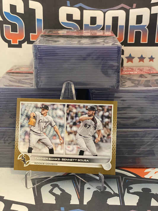 2022 Topps Update (Gold 0195/2022) Tanner Banks & Bennett Sousa Rookie #US146