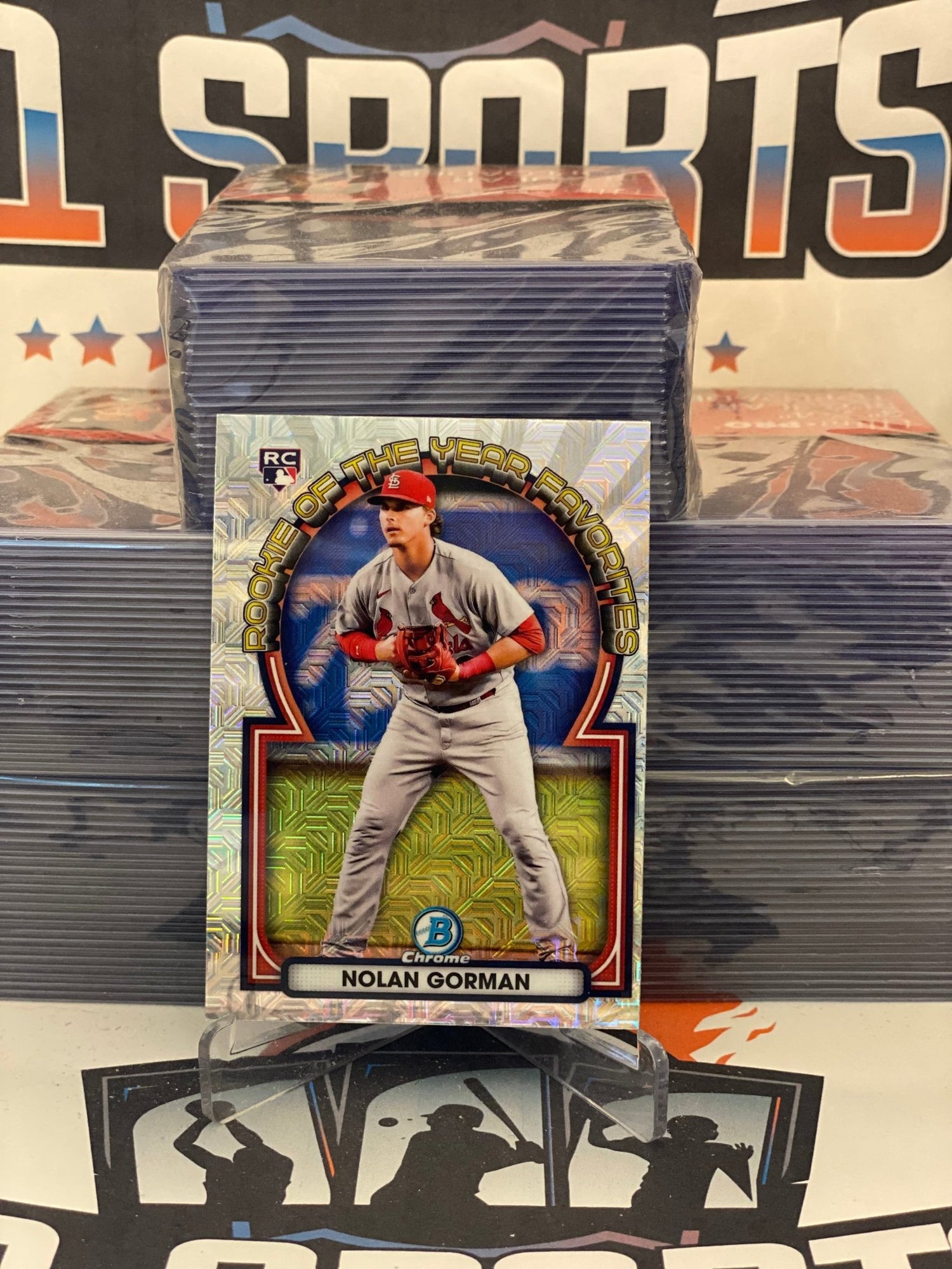 2023 Bowman Chrome (Mega Refractor, Rookie of the Year Favorites) Nolan Gorman Rookie #ROYF-5