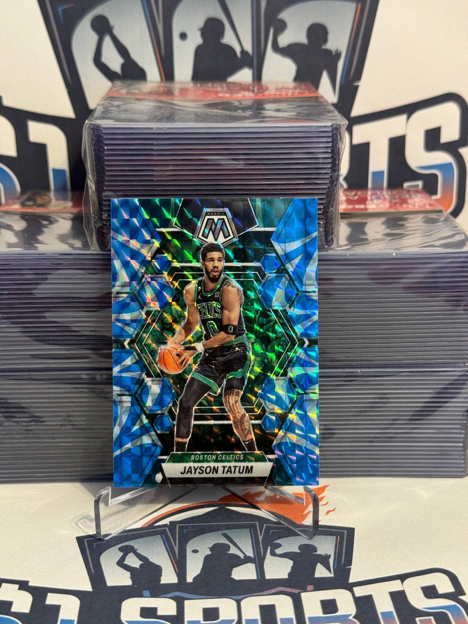 2023 Panini Mosaic (Blue Reactive Prizm) Jayson Tatum #31