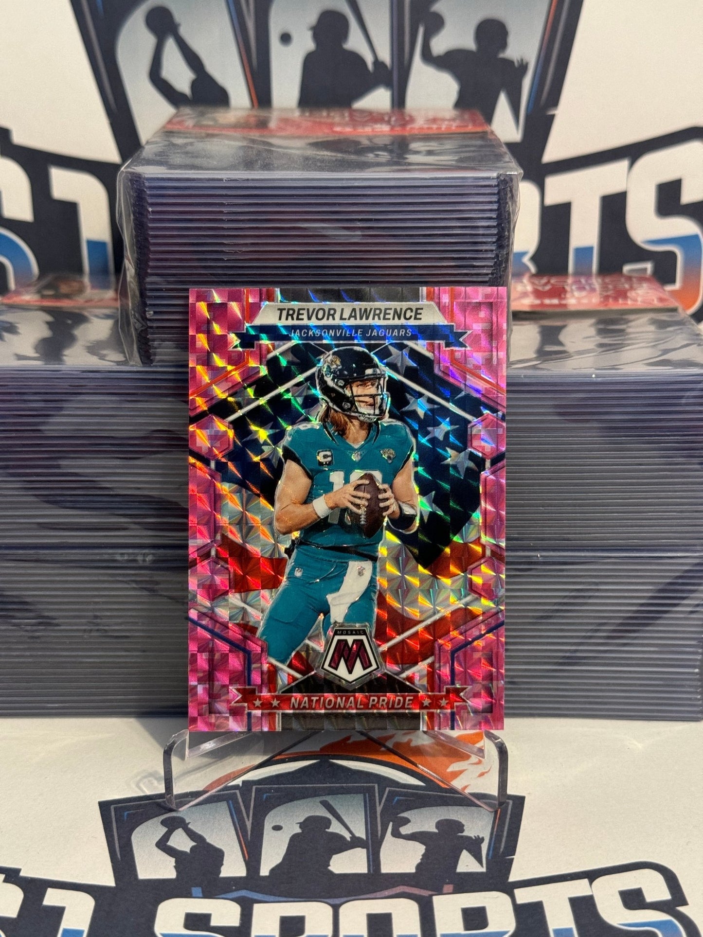 2023 Panini Mosaic (Pink Camo Prizm, National Pride) Trevor Lawrence #256
