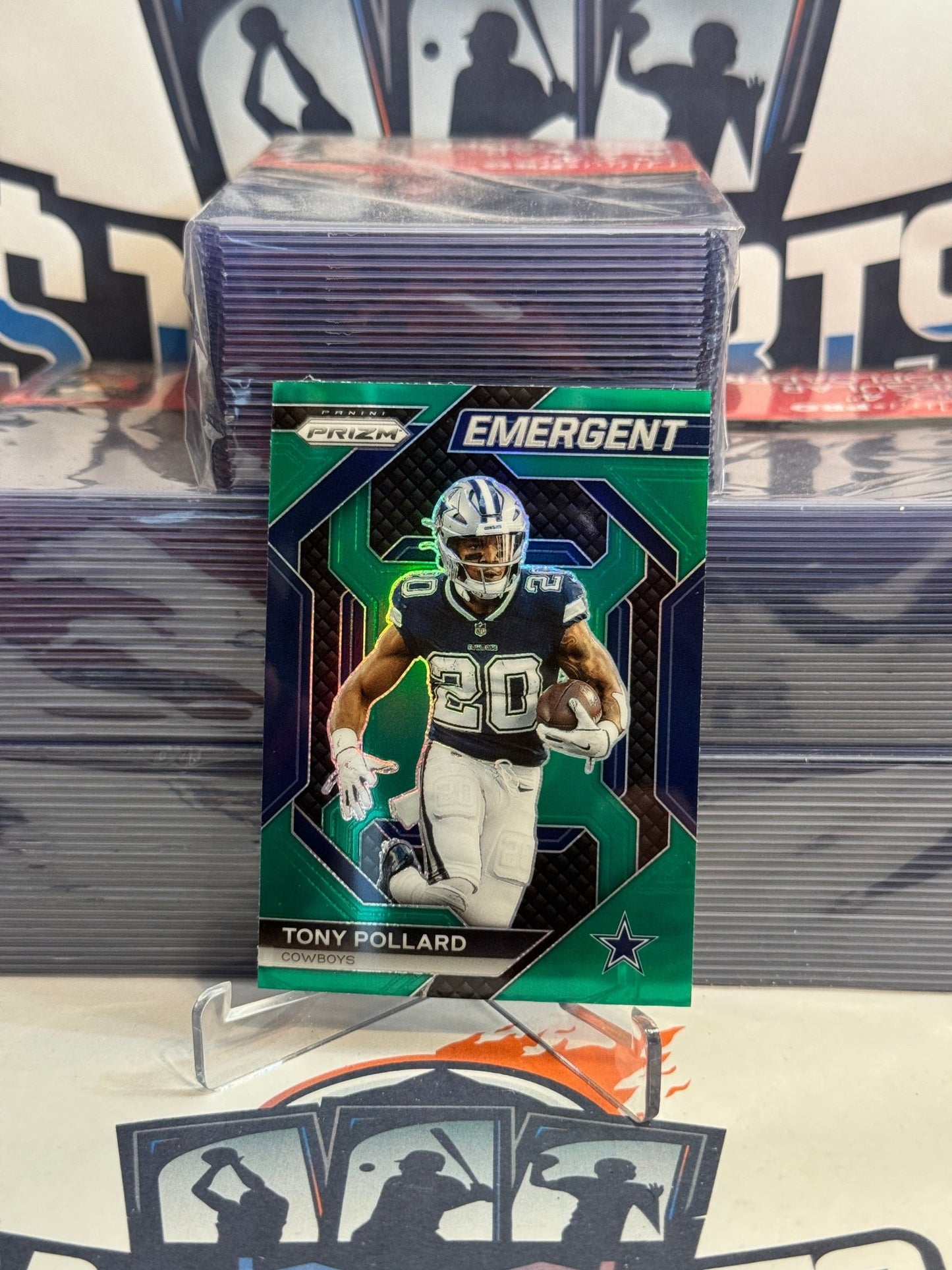 2023 Panini Prizm (Green Prizm, Emergent) Tony Pollard #H-15