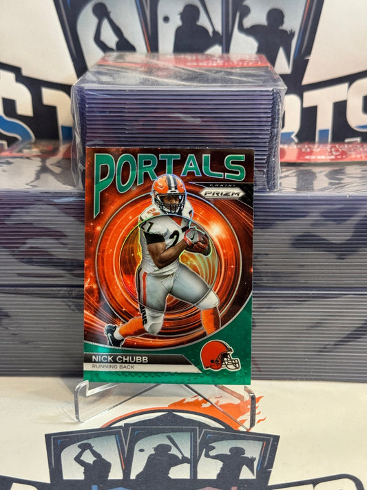 2023 Panini Prizm (Green Prizm, Portals) Nick Chubb #PO-9