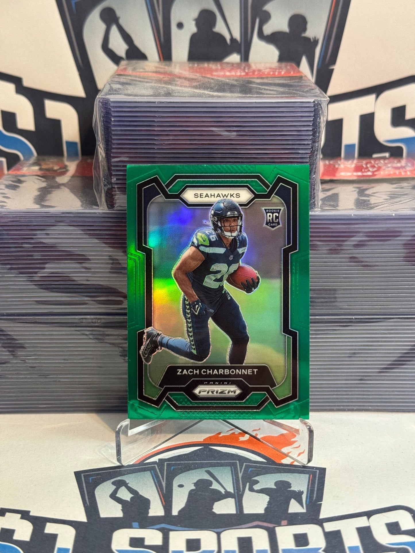 2023 Panini Prizm (Green Prizm) Zach Charbonnet Rookie #392