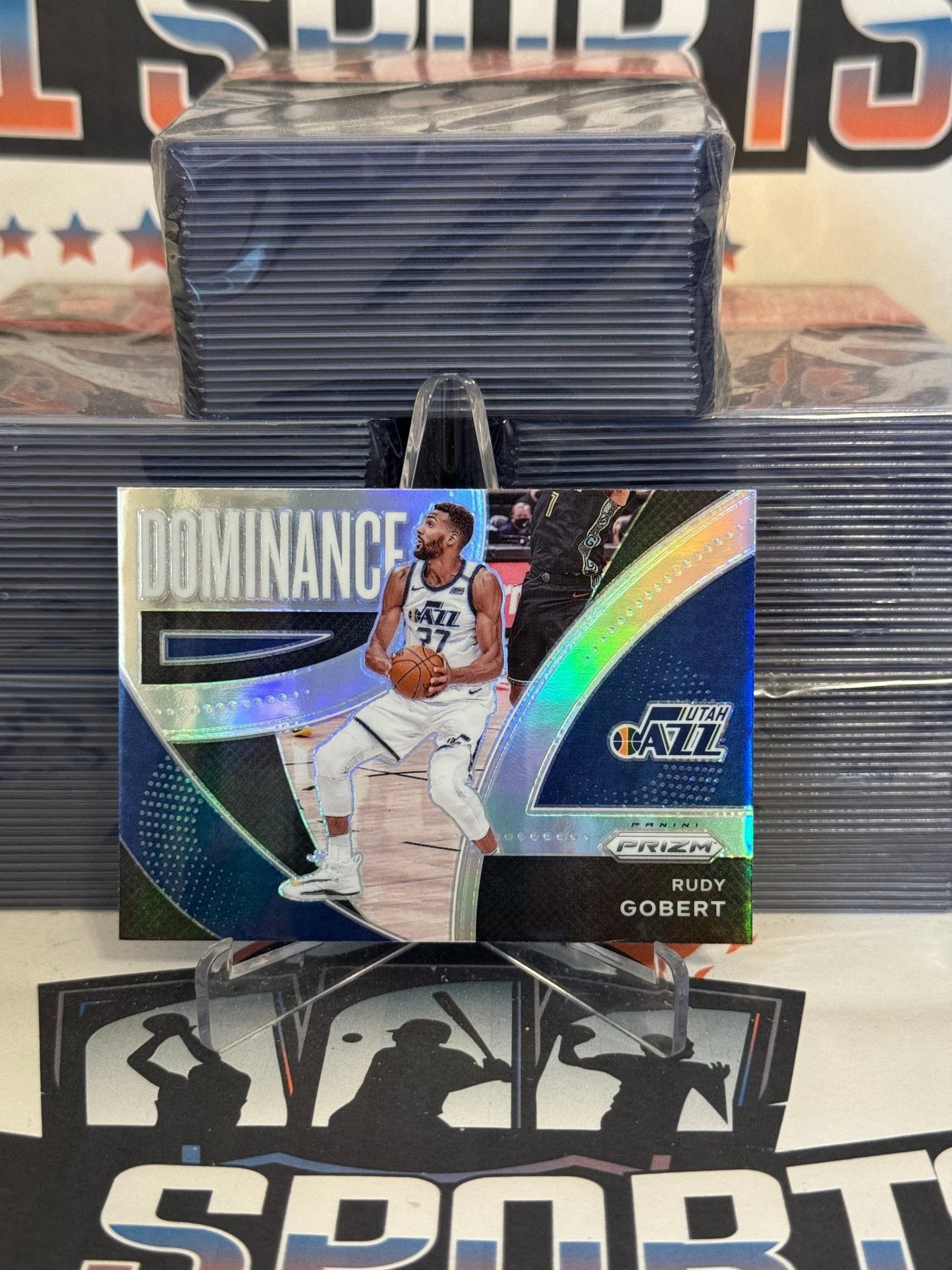 2023 Panini Prizm (Silver Prizm, Dominance) Rudy Gobert #23