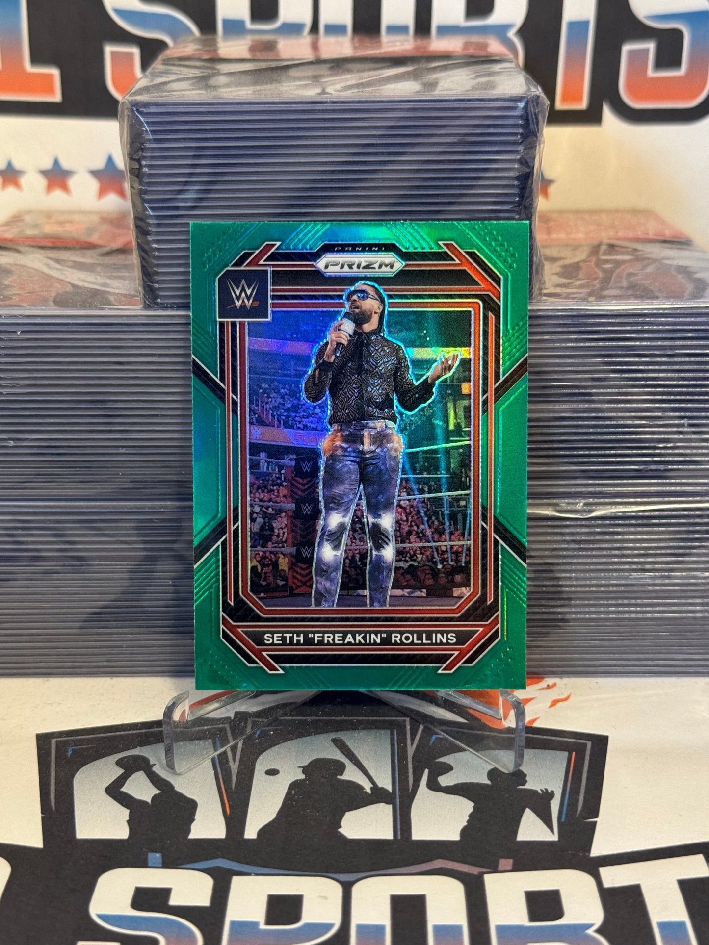 2023 Panini Prizm WWE (Green Prizm) Seth "Freakin" Rollins #137