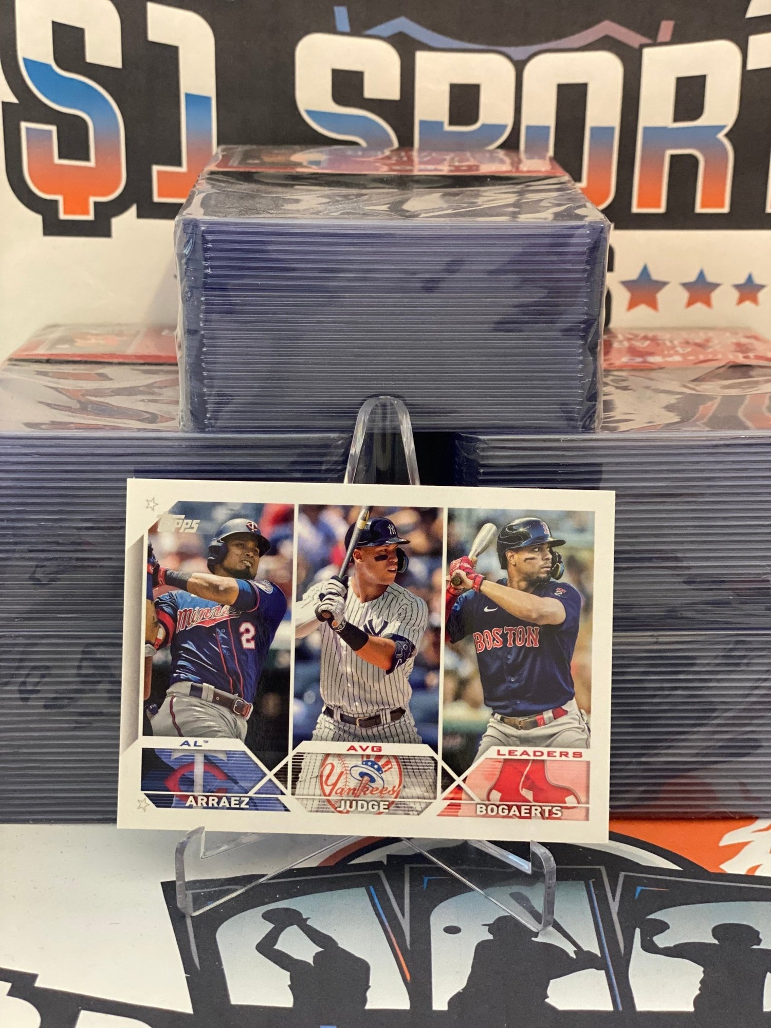 2023 Topps (AL Batting Avg. Leaders) Luis Arraez, Aaron Judge, Xander Bogaerts #289