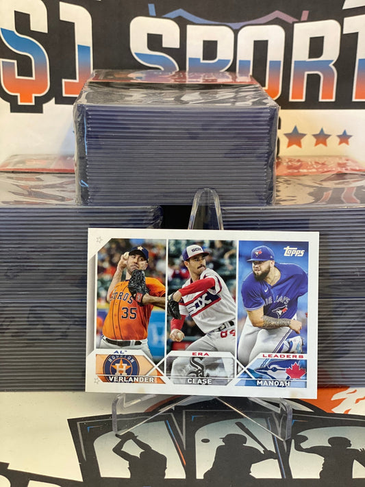 2023 Topps (AL ERA Leaders) Justin Verlander, Dylan Cease, Alex Manoah #311