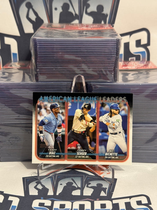 2024 Topps (AL BA Leaders) Yandy Diaz, Corey Seager, Bo Bichette #149