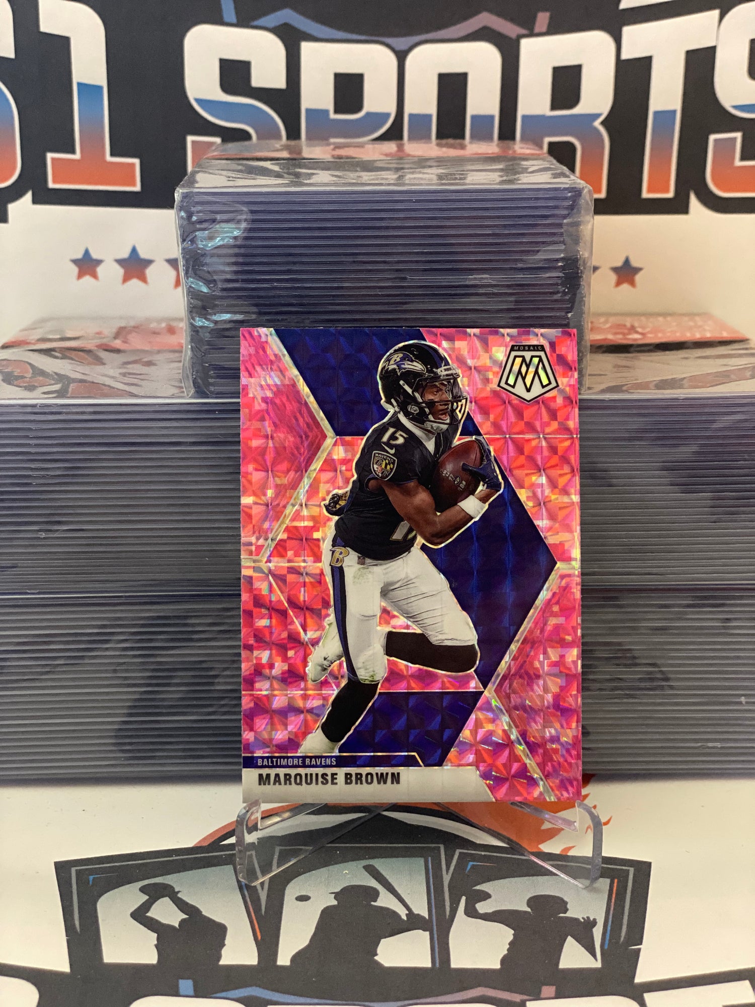 2020 Panini Mosaic (Pink Camo Prizm) Marquise Brown #23