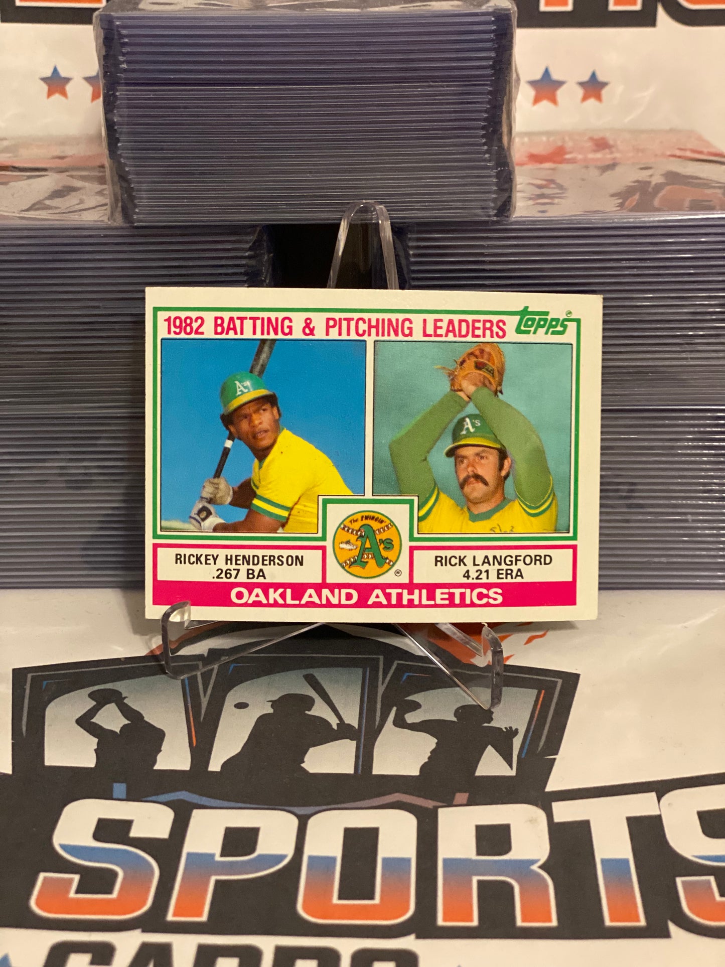 1983 Topps (Oakland Athletics Team Leaders) Rickey Henderson & Rick Langford #531