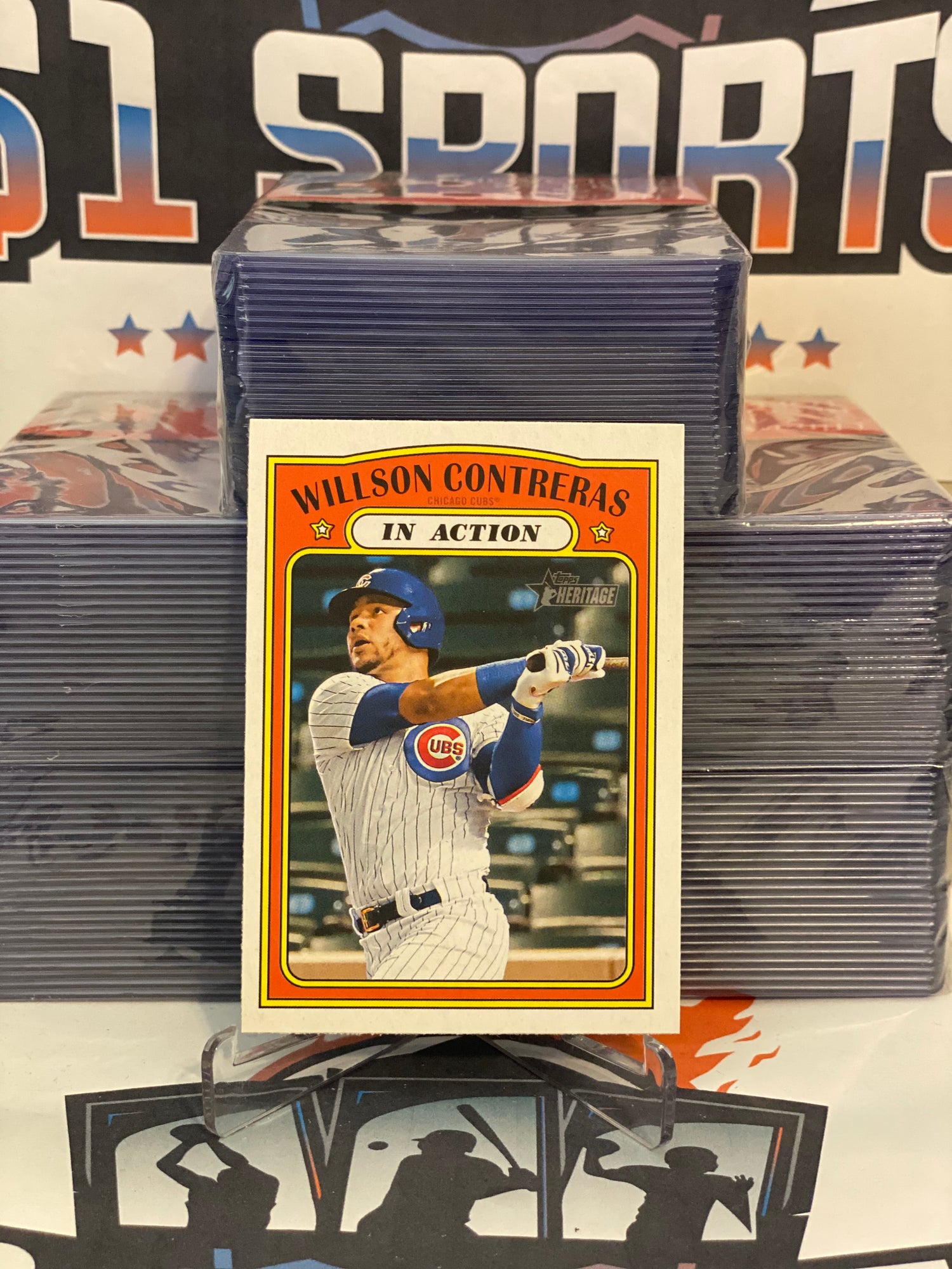 2021 Topps Heritage (In Action) Willson Contreras #42