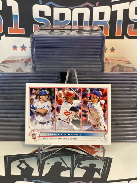 2022 Topps (Batting Average Leaders) Justin Turner, Juan Soto, Bryce Harper #59