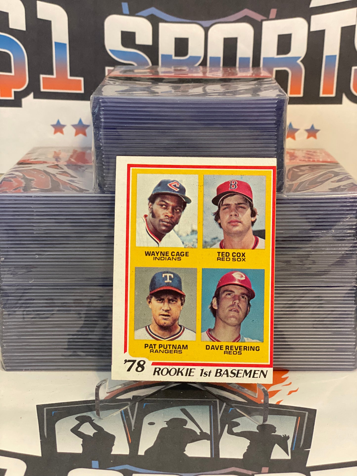 1978 Topps (Rookie First Basemen) Wage Cage, Ted Cox, Pat Putnam, Dave Revering #706