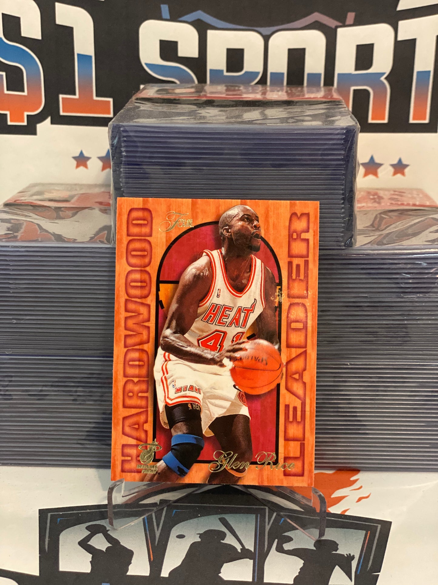 1995 Fleer Flair (Hardwood Heroes) Glen Rice #14