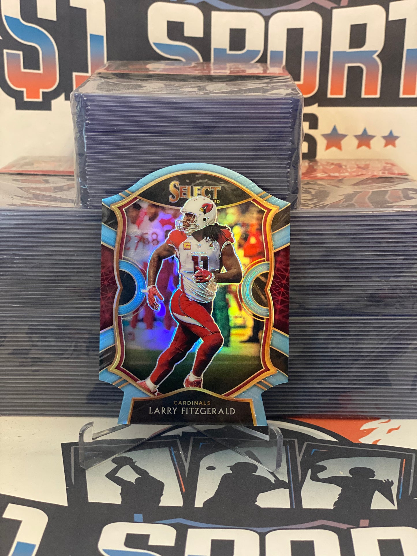 2020 Panini Select (Light Blue Die Cut Prizm) Larry Fitzgerald #23