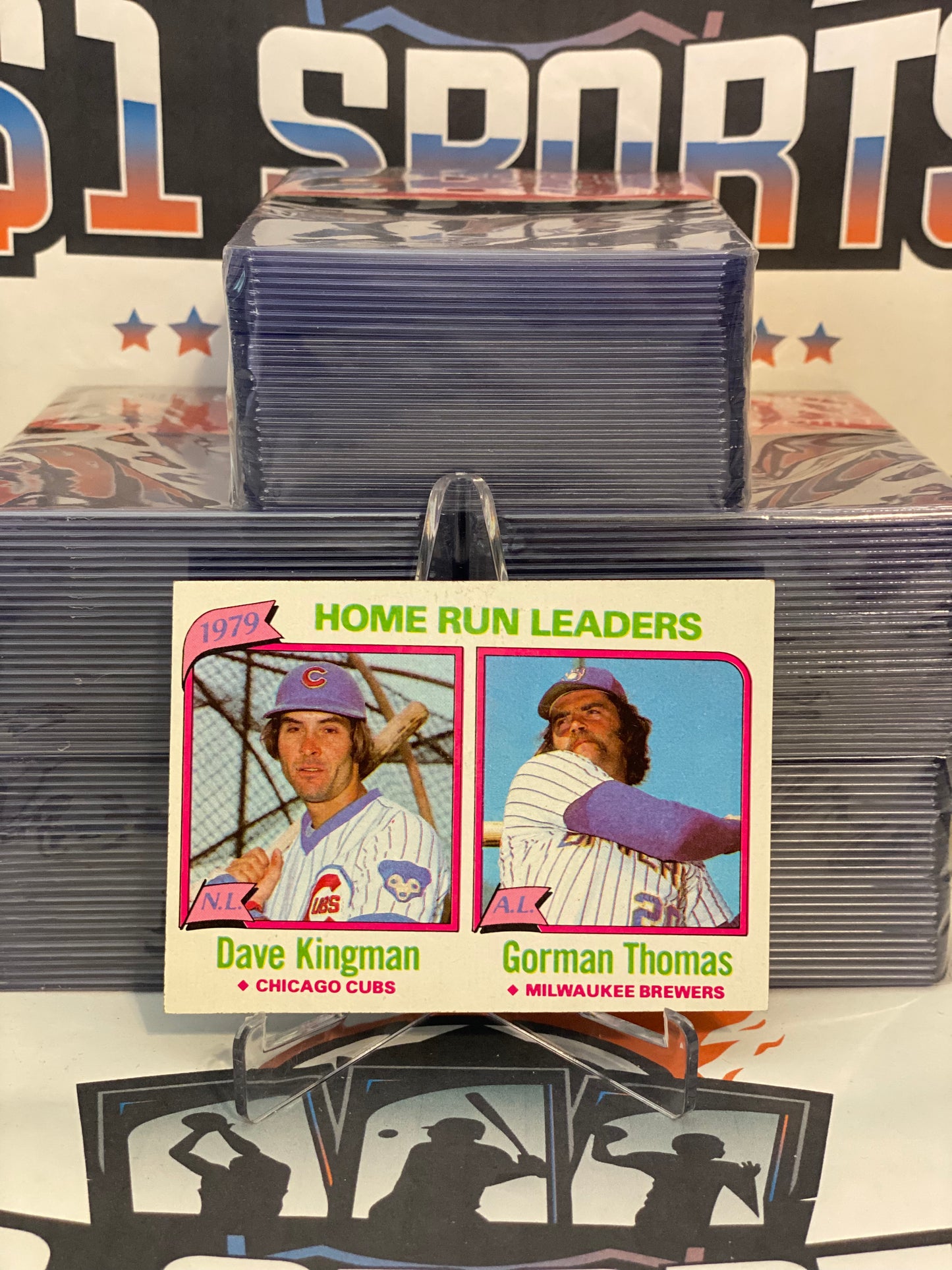 1980 Topps (1979 Home Run Leaders) Dave Kingman & Gorman Thomas #202