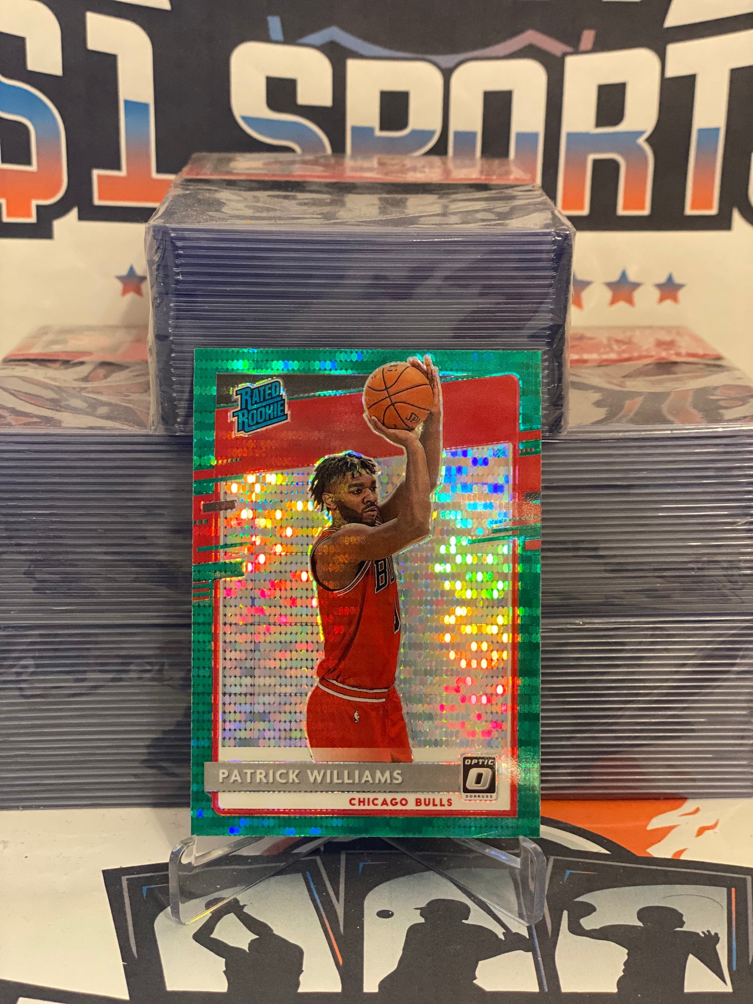 2020 Donruss Optic (Fanatics Green Prizm, Rated Rookie) Patrick Williams #154