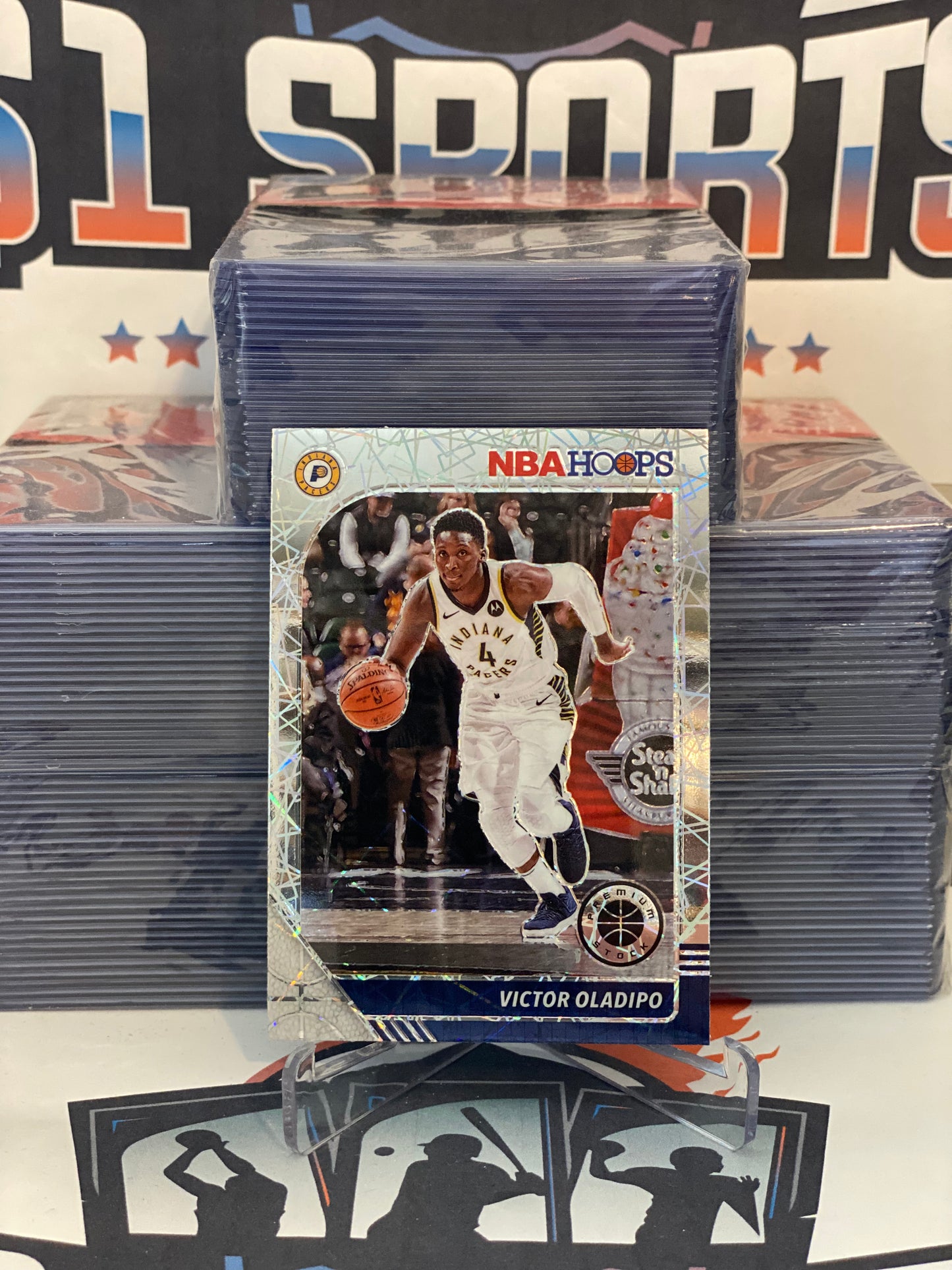 2019 Hoops Premium Stock (Silver Laser Prizm) Victor Oladipo #73