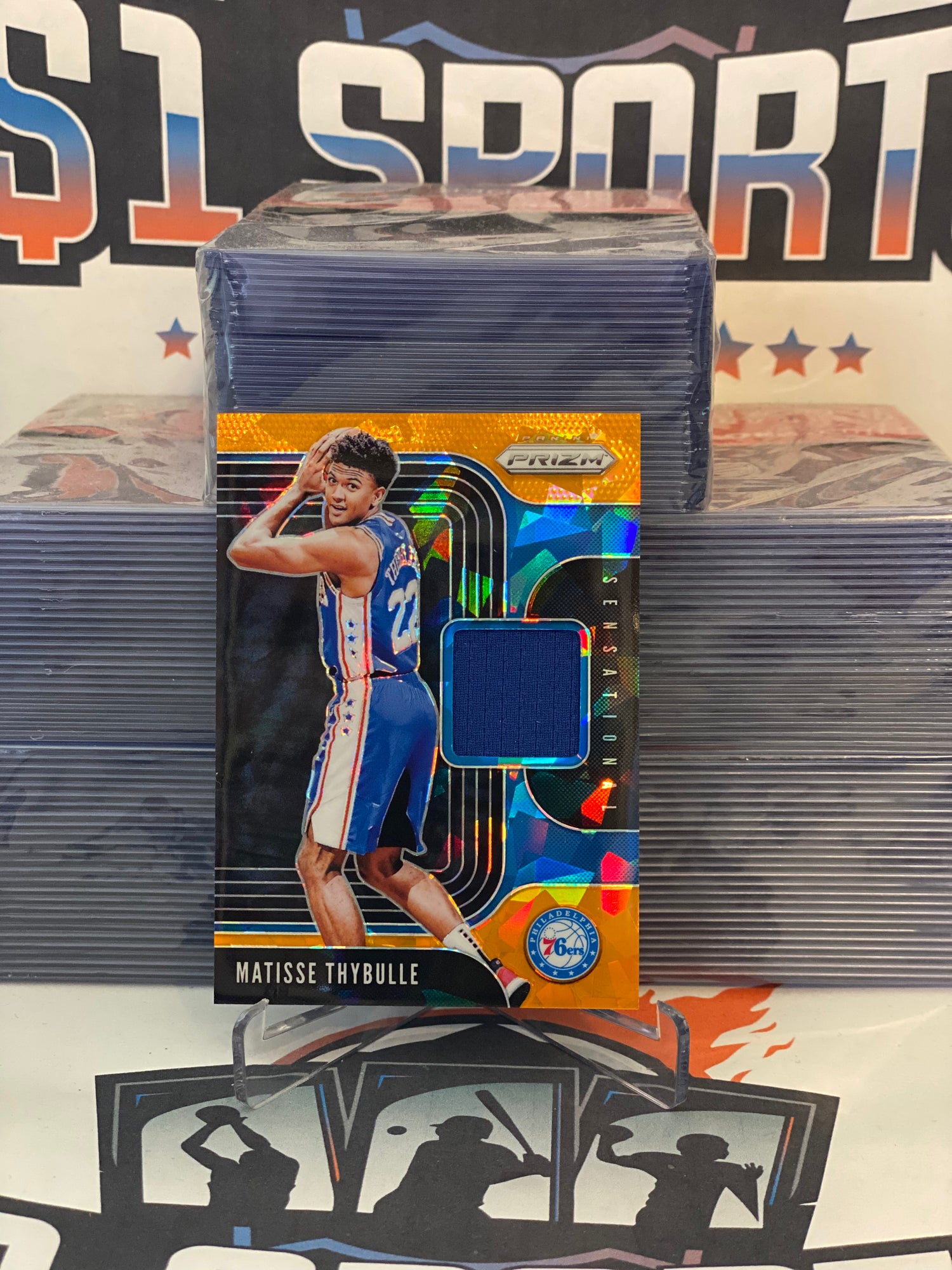 2019 Panini Prizm (Orange Ice Prizm, Sensational Swatches Relic) Matisse Thybulle Rookie #SS-MTY
