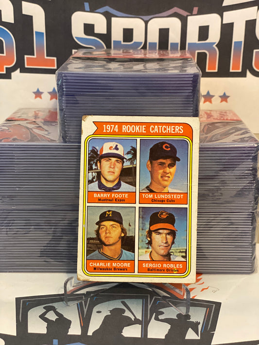 1974 Topps (Rookie Catchers) Barry Foote, Thomas Lundstedt, Charles Moore, Sergio Robles #603