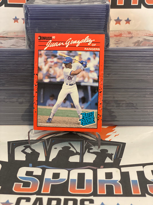 1990 Donruss (Backwards Error, Rated Rookie) Juan Gonzalez #33