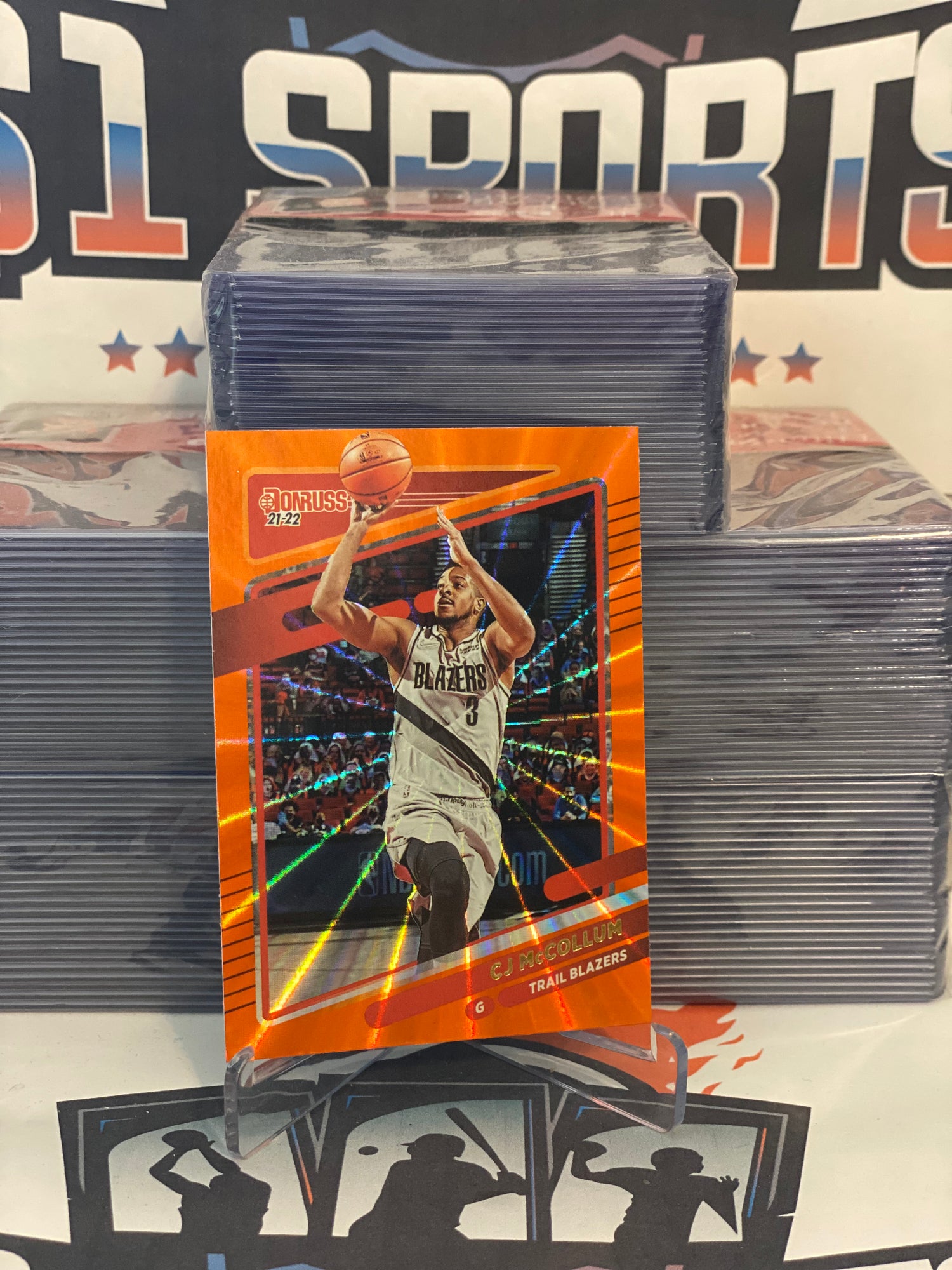 2021 Donruss (Orange Laser Holo) C.J. McCollum #110