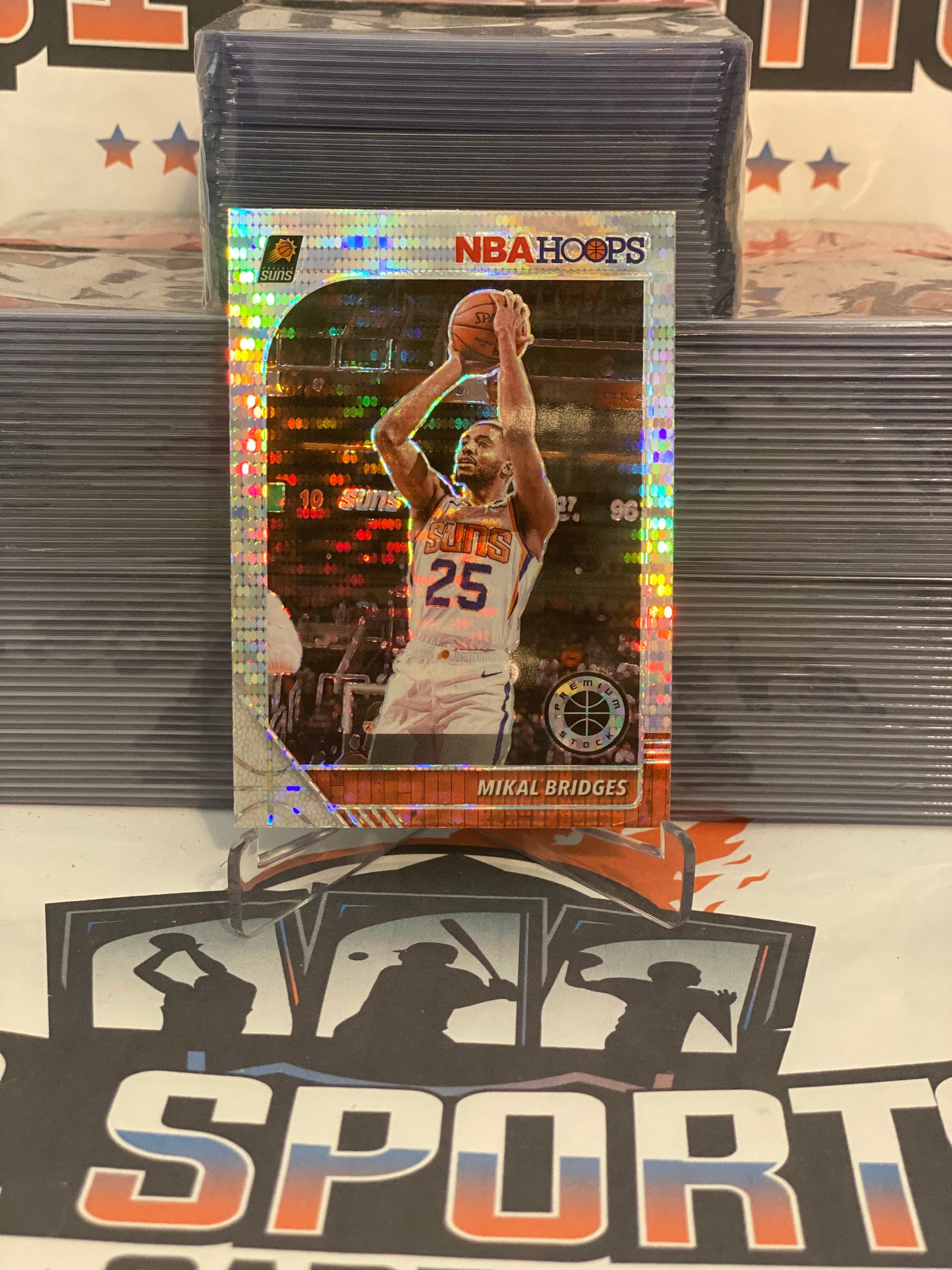 2019 Hoops Premium Stock (Silver Pulsar Prizm) Mikal Bridges #153