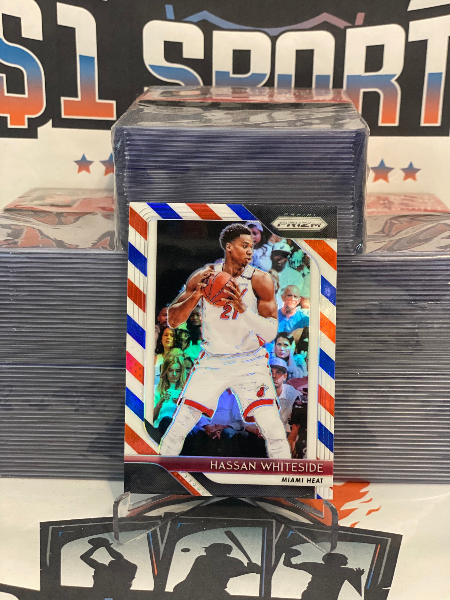 2018 Panini Prizm (Red White Blue Prizm) Hassan Whiteside #196