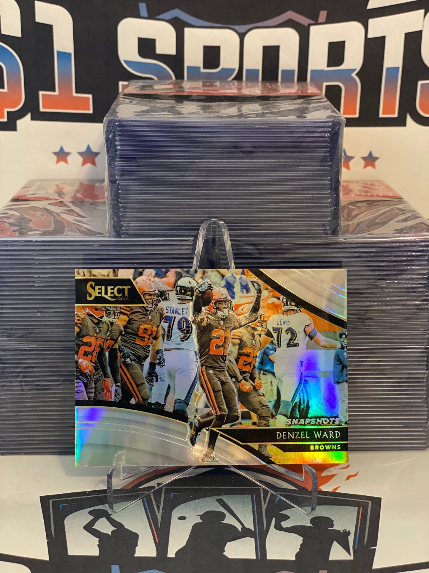 2018 Panini Select (Holo Prizm, Snapshots) Denzel Ward #SN-12