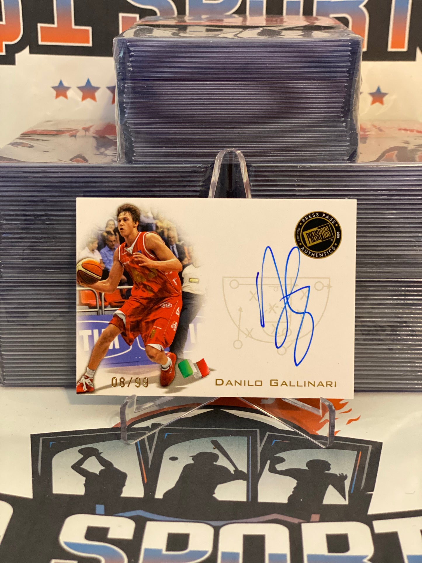 2008 Press Pass (Authentics Auto, 08/99) Danilo Gallinari #PPS-DG