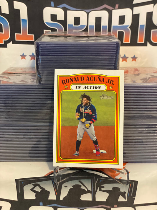 2021 Topps Heritage (In Action) Ronald Acuna Jr. #300