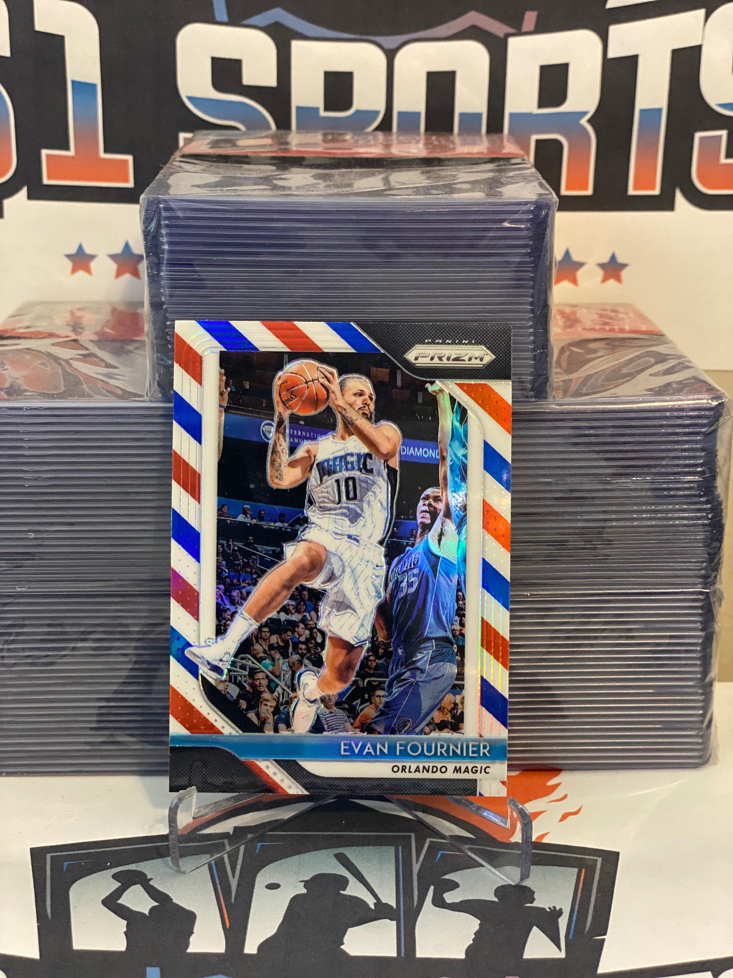 2018 Panini Prizm (Red White Blue Prizm) Evan Fournier #139