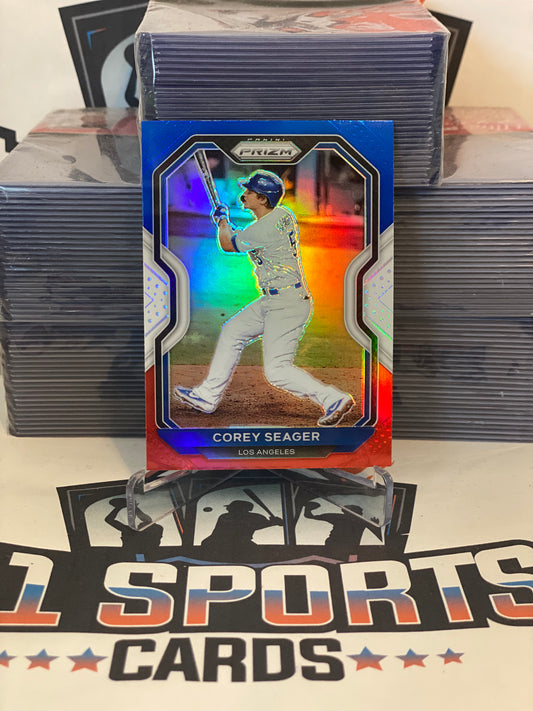 2021 Panini Prizm (Red White Blue Prizm) Corey Seager #100