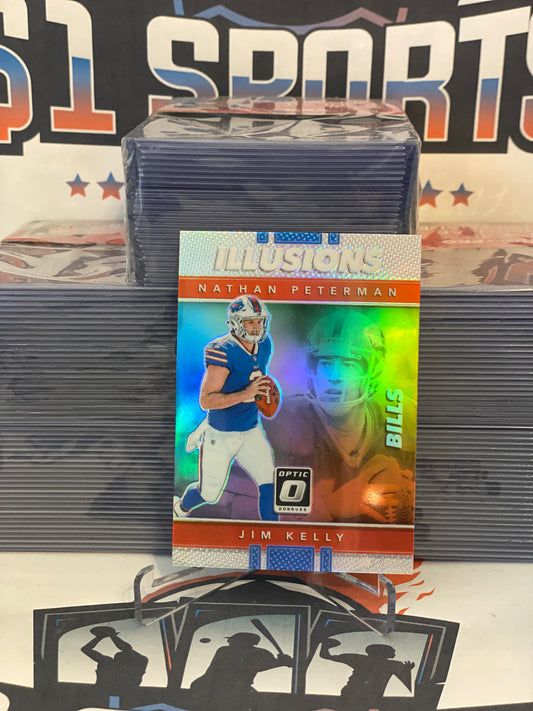 2017 Donruss Optic (Illusions Prizm) Nathan Peterman & Jim Kelly #1