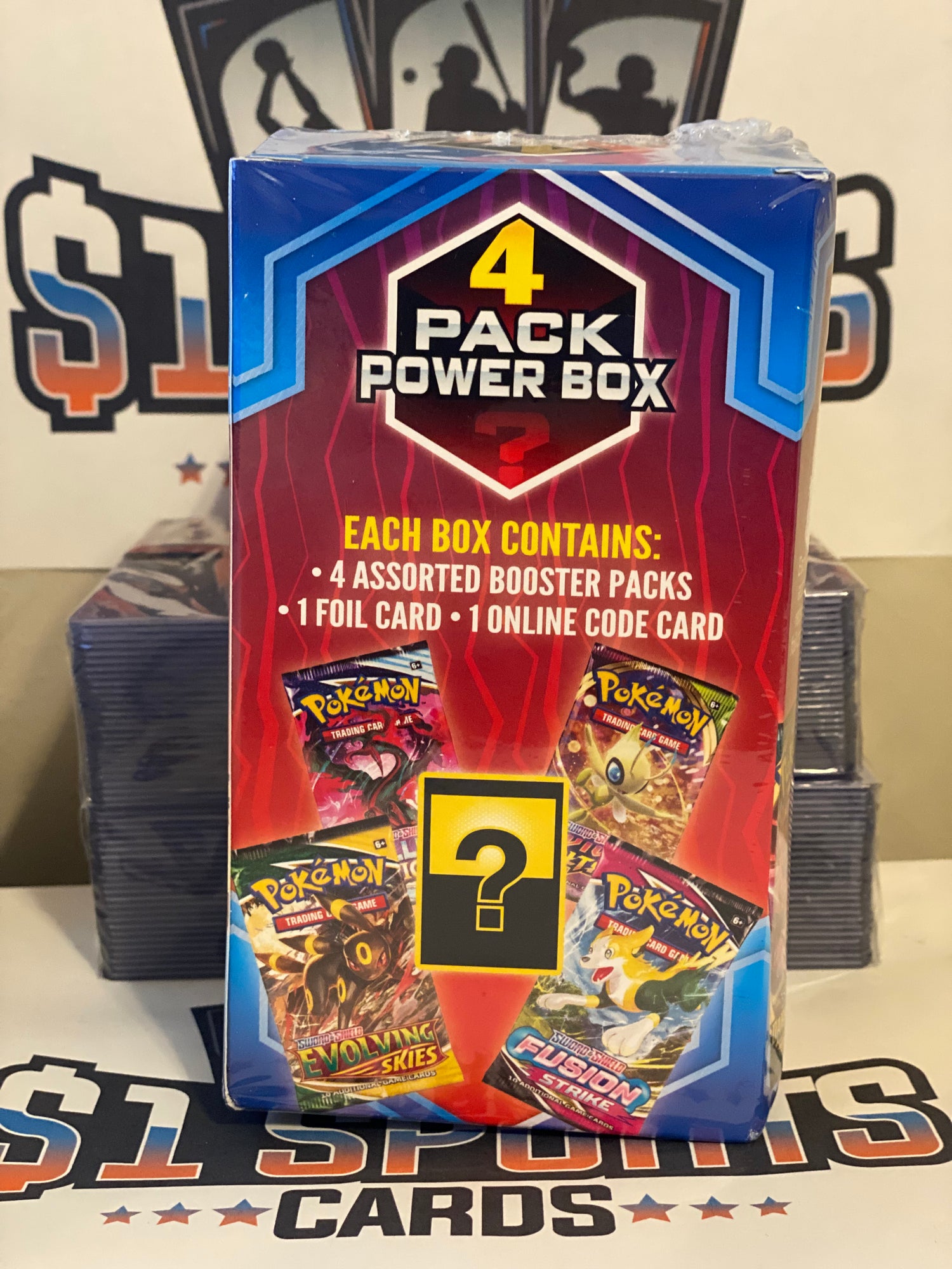 Pokemon TCG: 4 Pack Mystery Power Box $1 Sports Cards Pokemon TCG: 4 Pack Mystery Power Box $1 Sports Cards