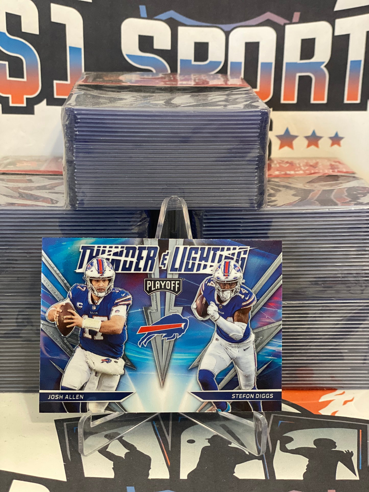 2021 Panini Playoff (Thunder & Lightning) Josh Allen & Stefon Diggs #TL-8