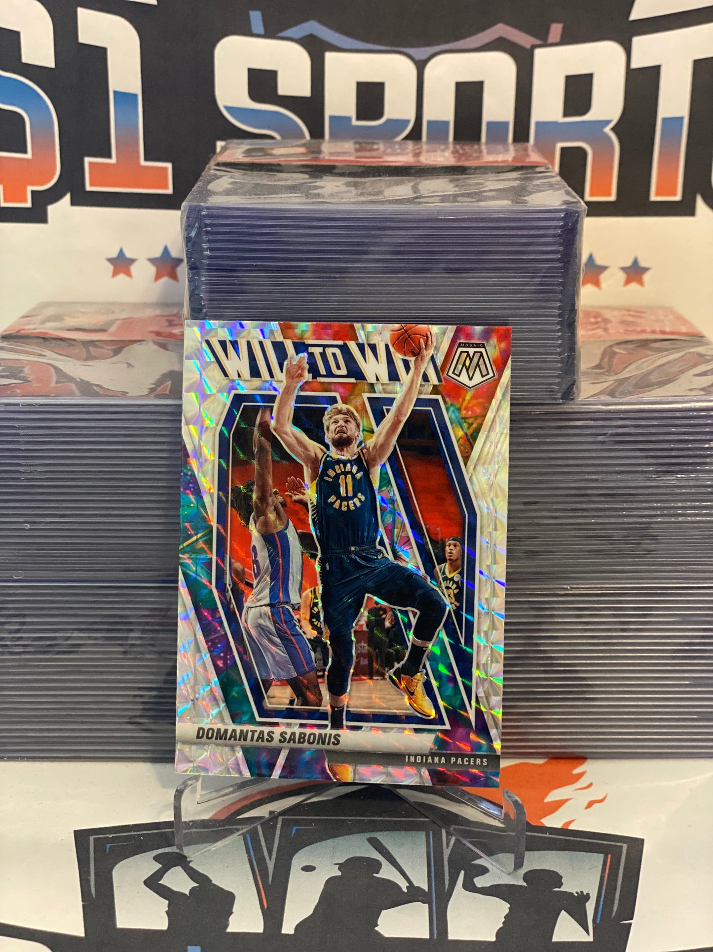 2020 Panini Mosaic (Mosaic Prizm, Will to Win) Domantas Sabonis #19