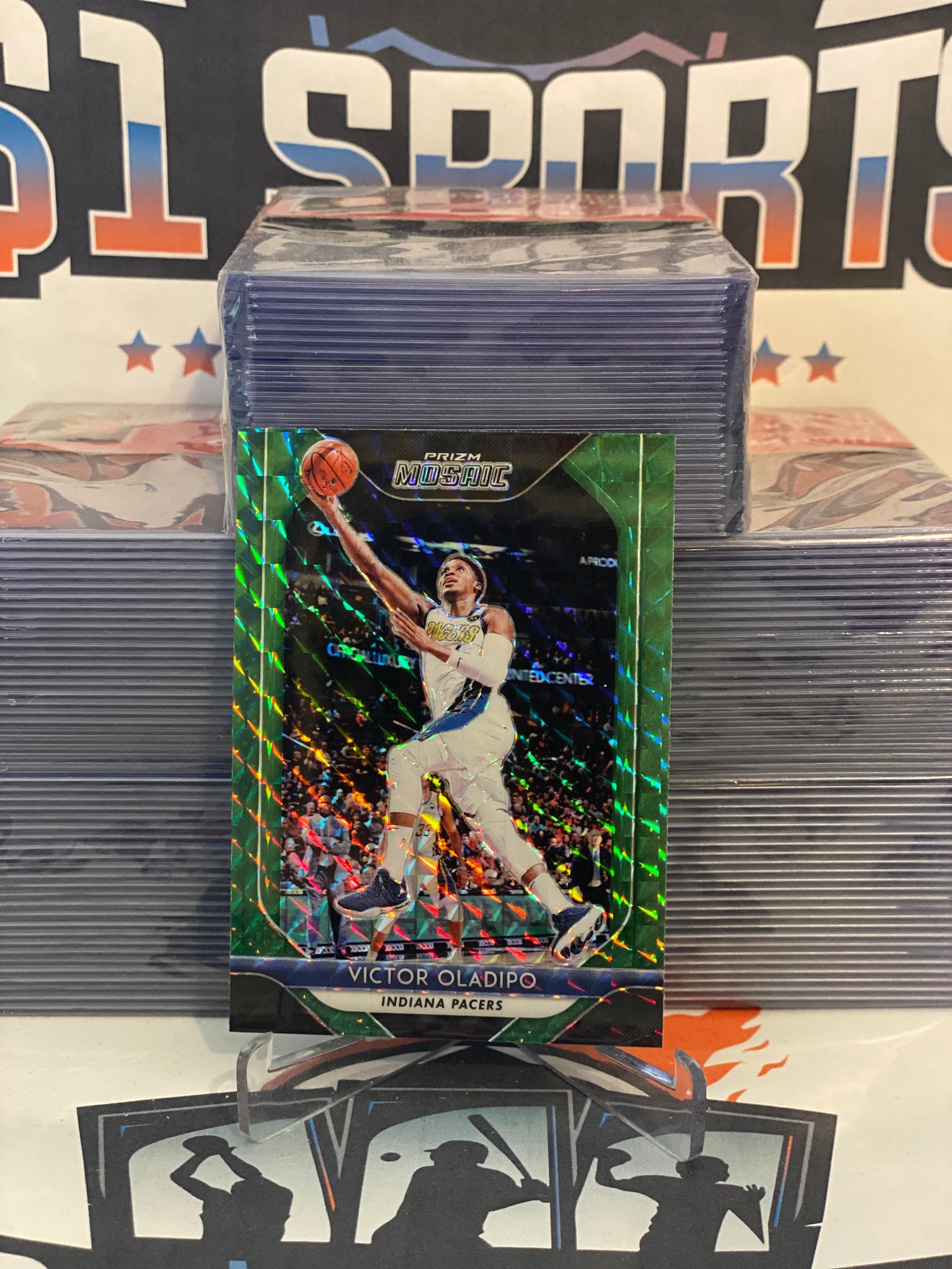 2018 Panini Prizm (Green Mosaic Prizm) Victor Oladipo #96