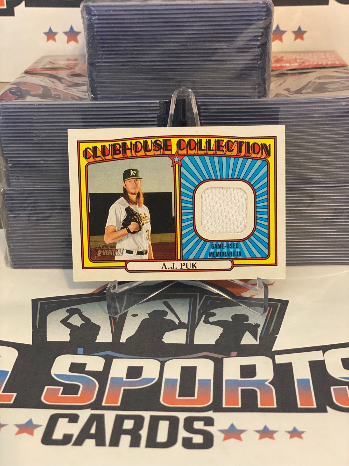 2021 Topps Heritage (Clubhouse Collection Relic) A.J. Puk #CCR-APU