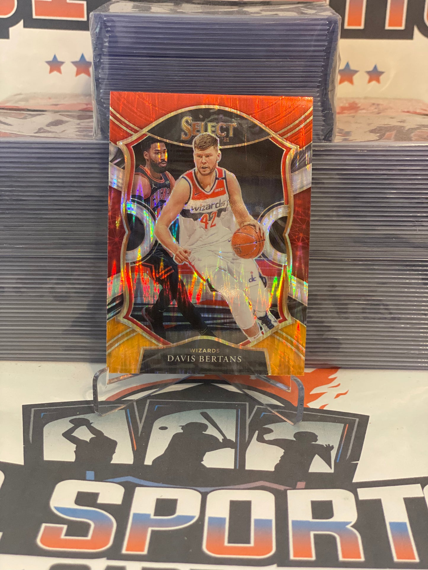 2020 Panini Select (Orange Red White Prizm) Davis Bertans #28