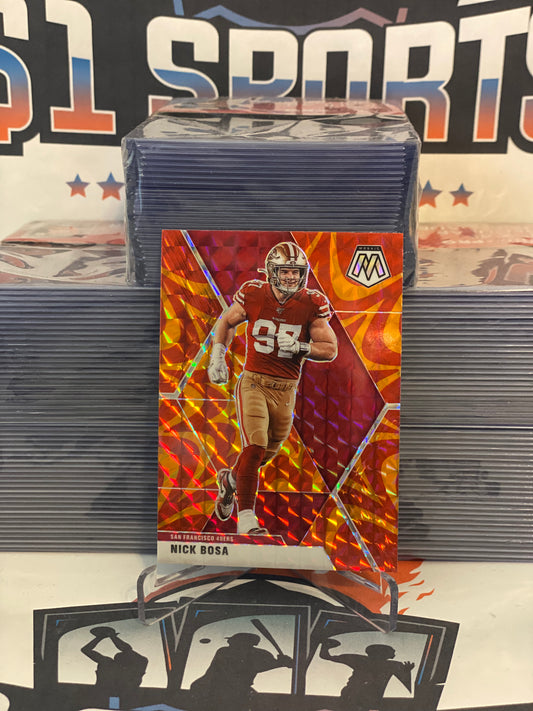 2020 Panini Mosaic (Orange Reactive Prizm) Nick Bosa #180