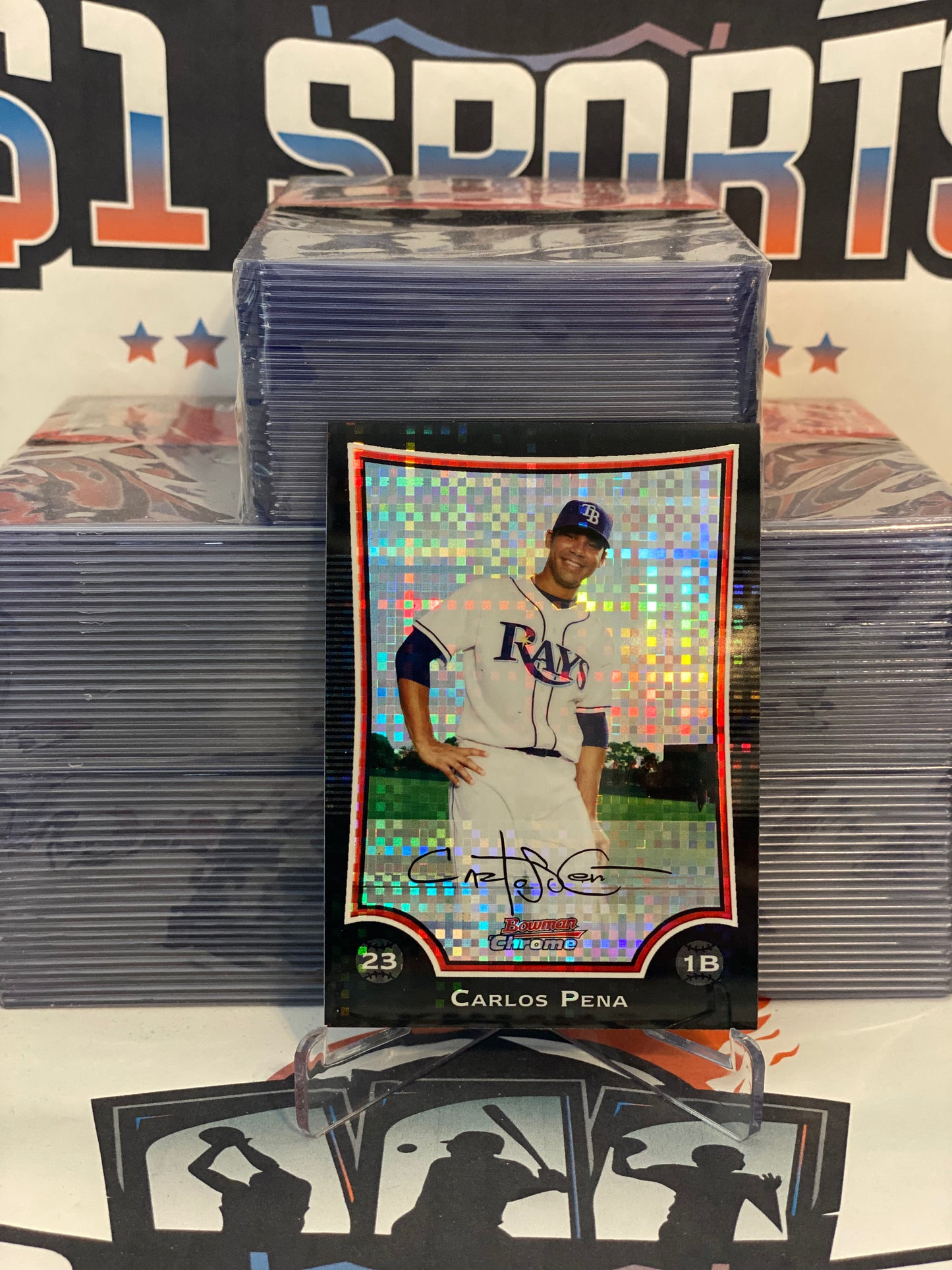 2009 Bowman Chrome (X-Fractor 055/250) Carlos Pena #60