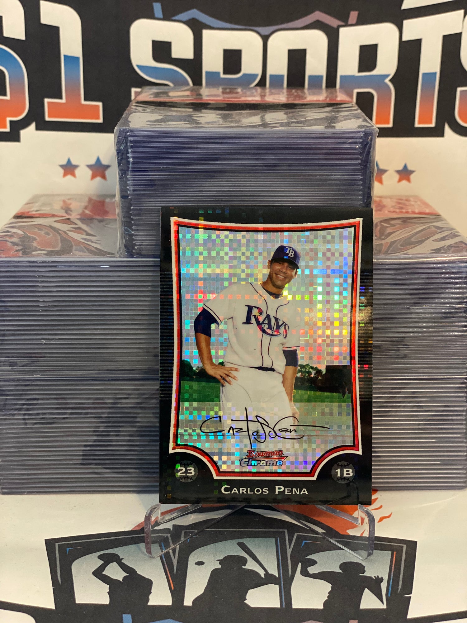 2009 Bowman Chrome (X-Fractor 055/250) Carlos Pena #60