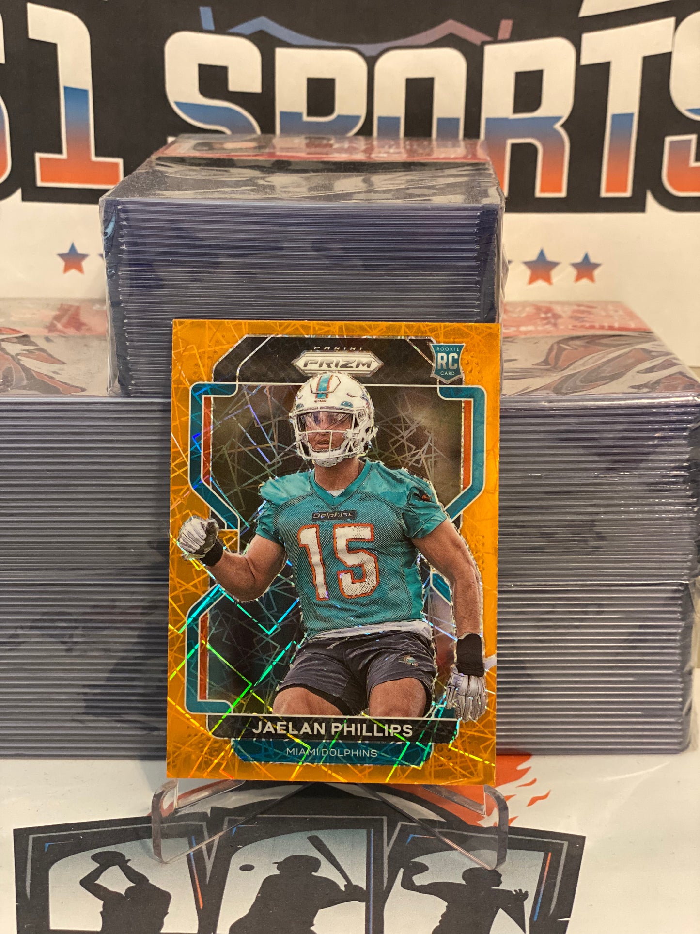 2021 Panini Prizm (Orange Lazer Prizm) Jaelan Phillips Rookie #377