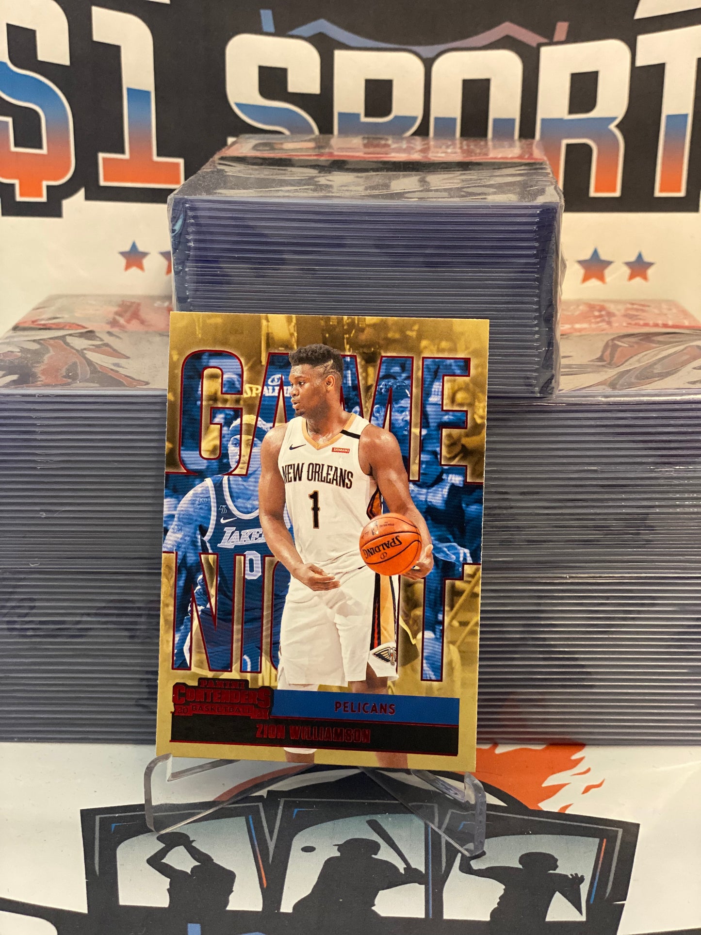 2020 Panini Contenders (Red, Game Night) Zion Williamson #19