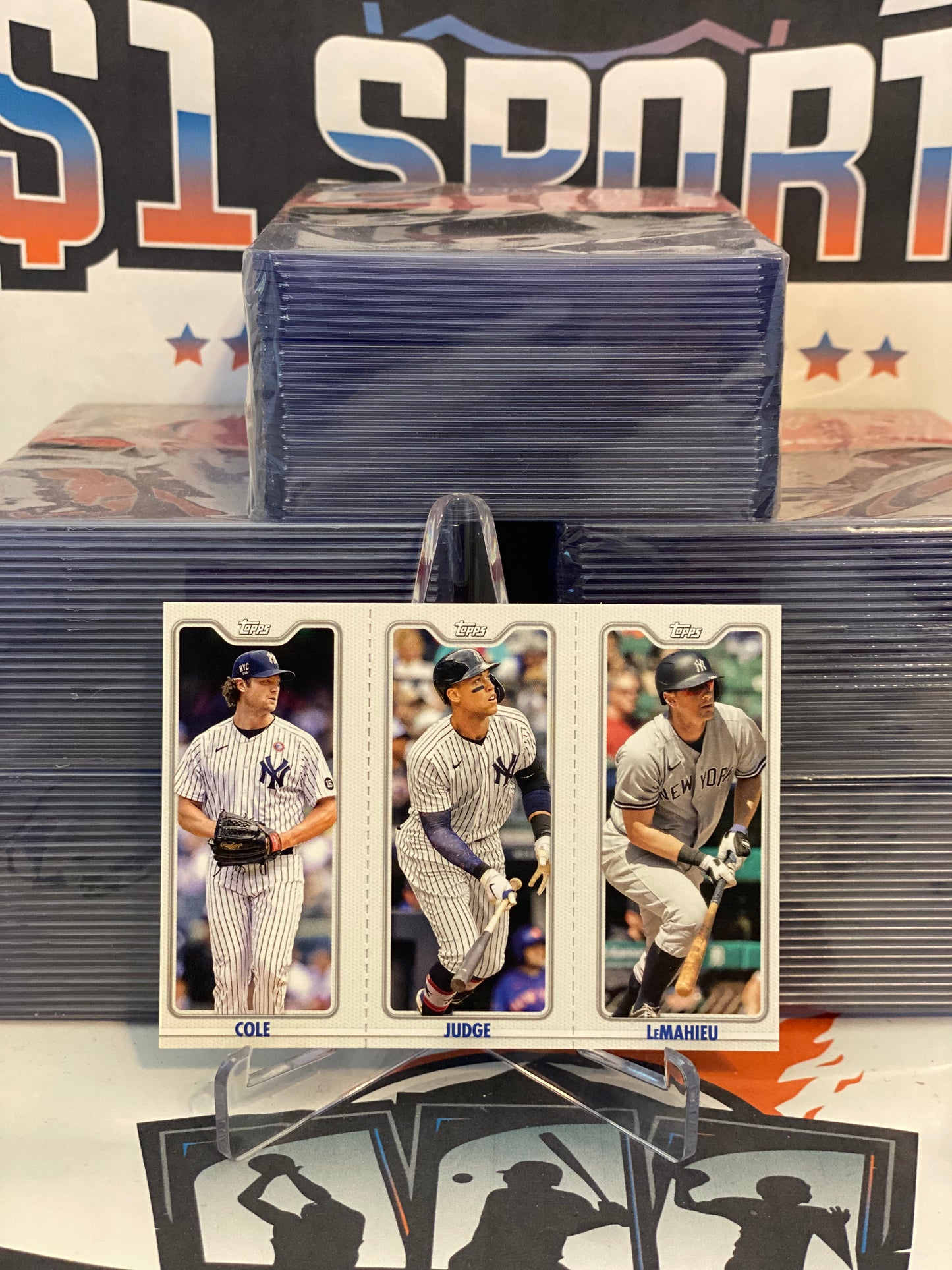 2022 Topps Opening Day (Triple Play) Aaron Judge, Gerrit Cole, DJ LeMahieu #TPC6ABC
