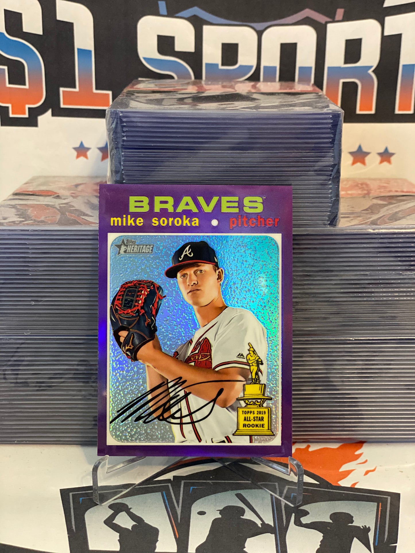 2020 Topps Heritage (Purple Chrome Refractor, Rookie Cup) Mike Soroka #THC-245