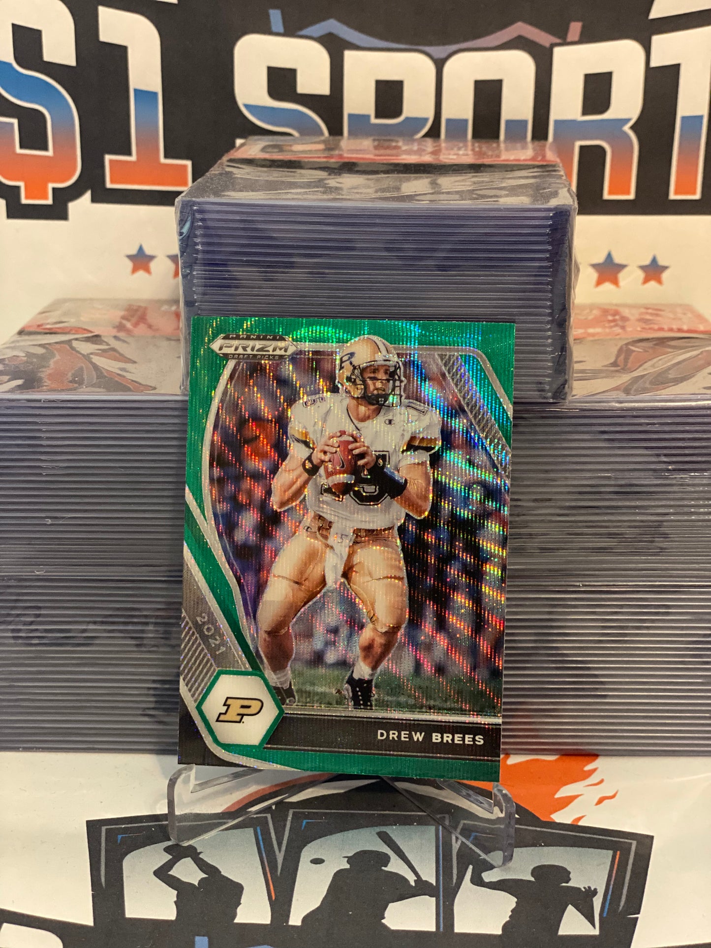 2019 Panini Prizm Draft Picks (Green Wave Prizm) Drew Brees #16