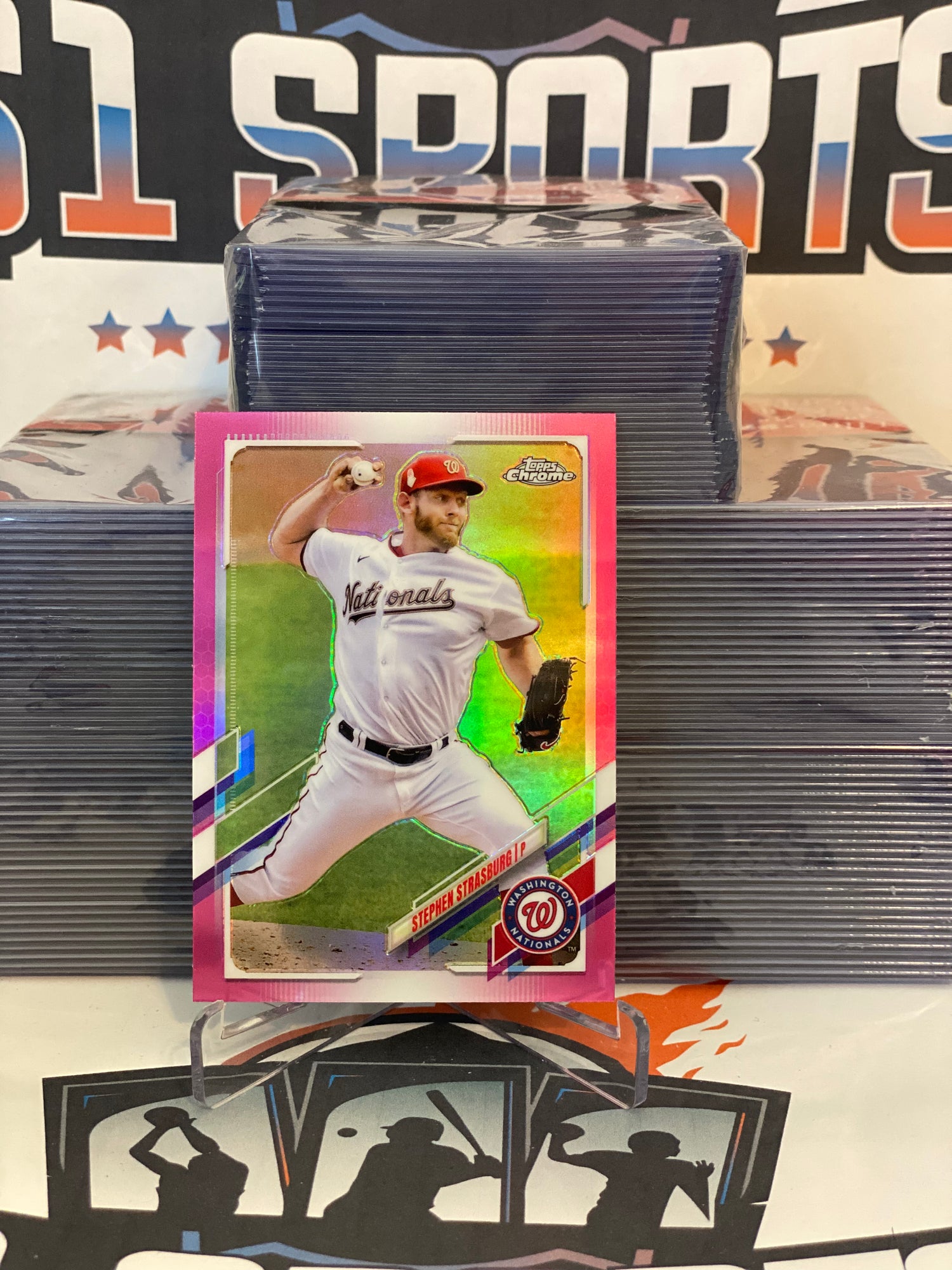 2021 Topps Chrome (Pink Refractor) Stephen Strasburg #176