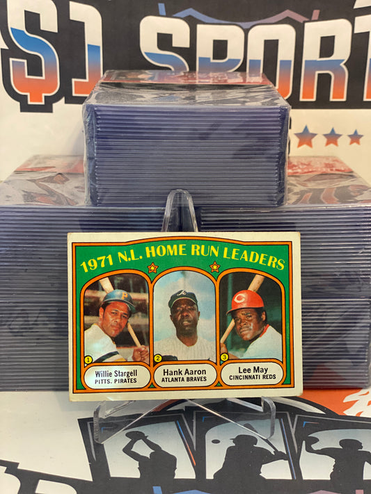 1972 Topps (NL Home Run Leaders) Willie Stargell, Hank Aaron, Lee May #89